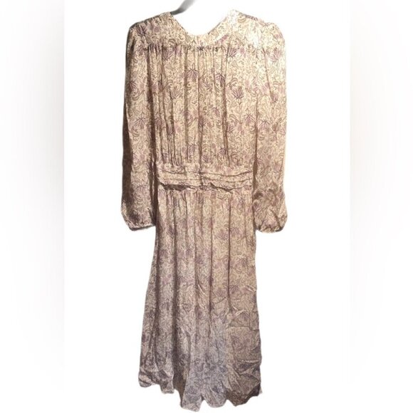 The Kooples Floral Long-Sleeve Midi Dress | Lilac & Ecru, NWT 1 - Picture 3 of 5